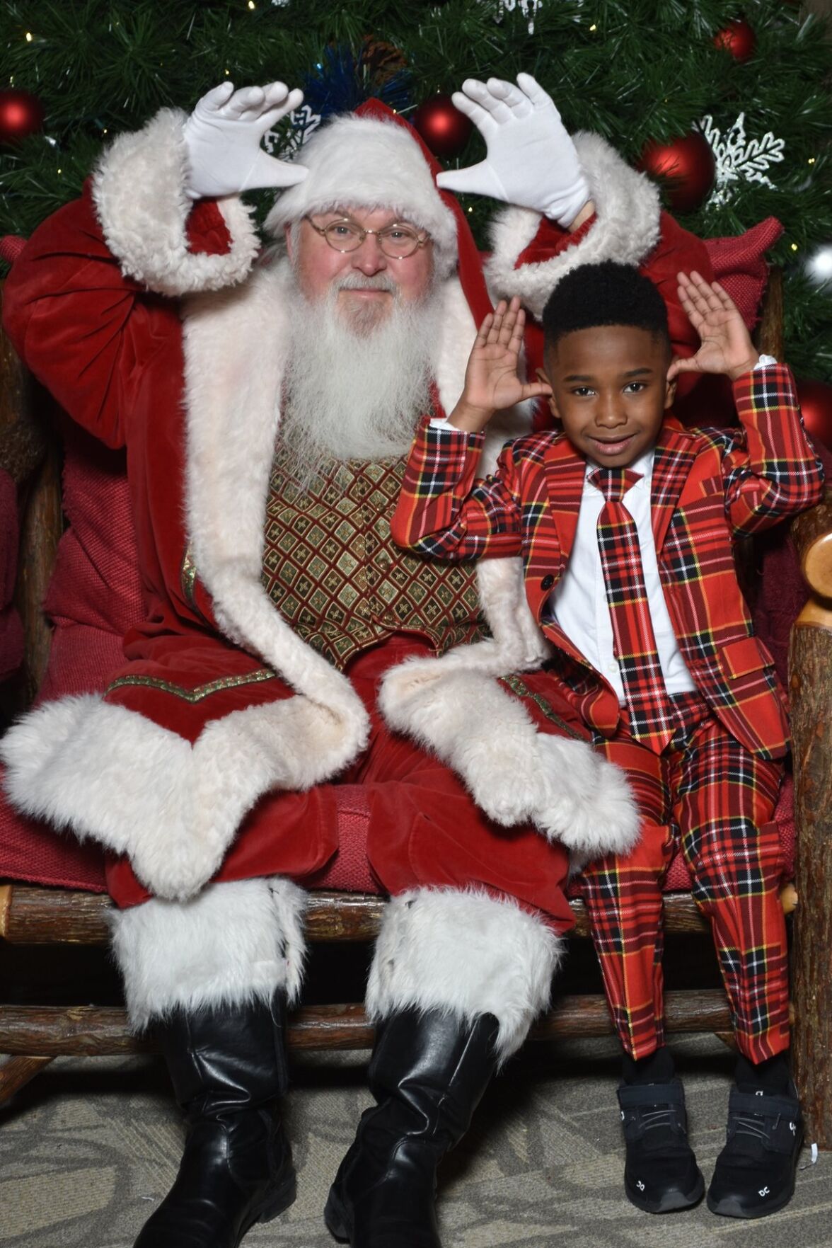 Masceo's elf ears with Santa